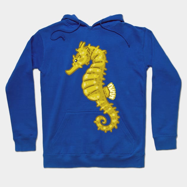 Yellow Seahorse Hoodie by bytesizetreasure